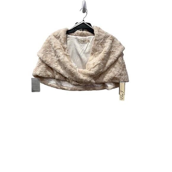 New Eliza J Women's Size M Ivory Faux-Fur Shrug - Picture 2 of 11